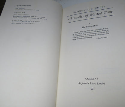 Chronicles of Wasted Time by Malcolm Muggeridge, Volume I The Green Stick, 1972 book image 3