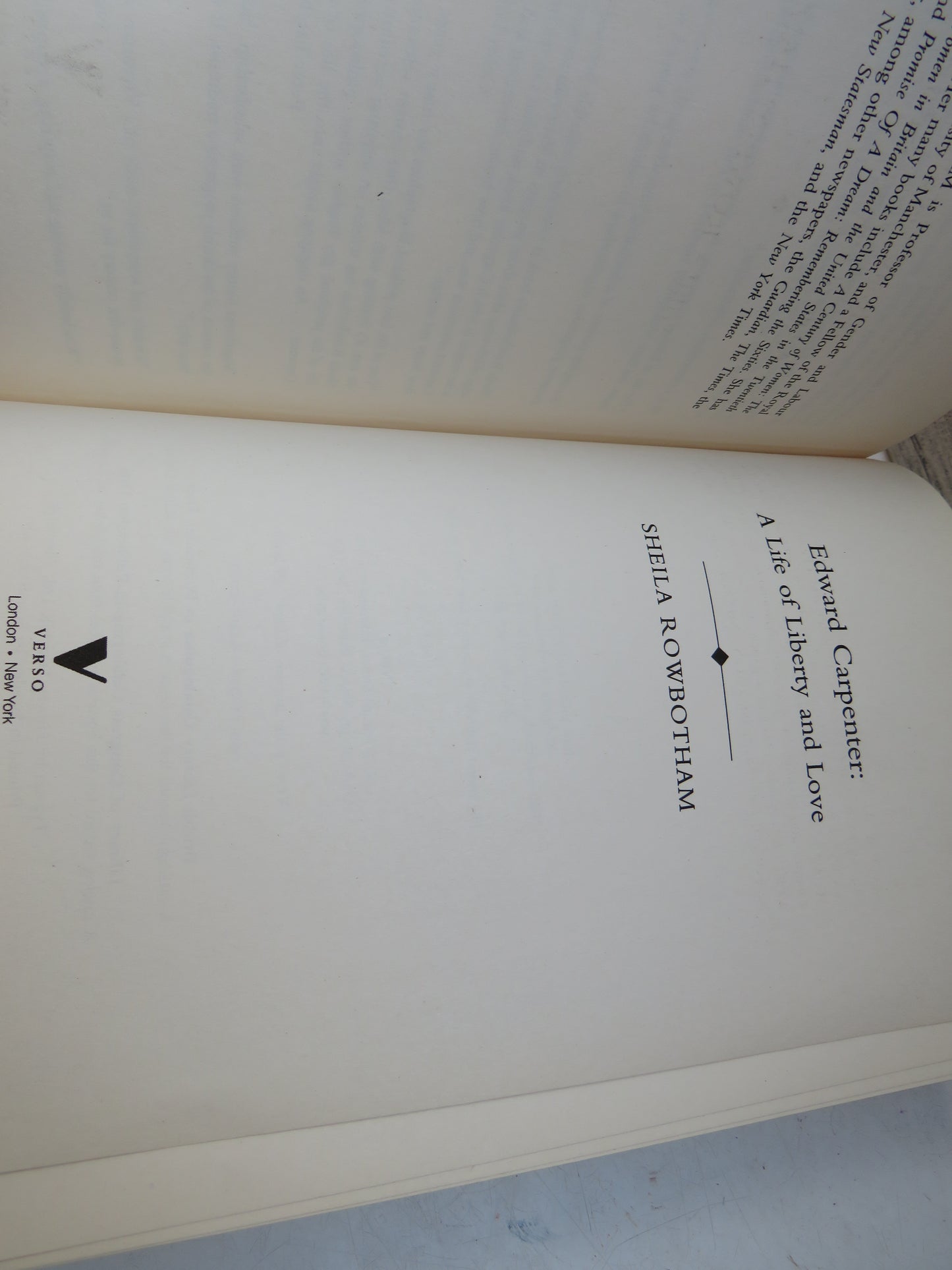 Edward Carpenter: A Life of Liberty and Love BY Sheila Rowbotham 2009, book image 3