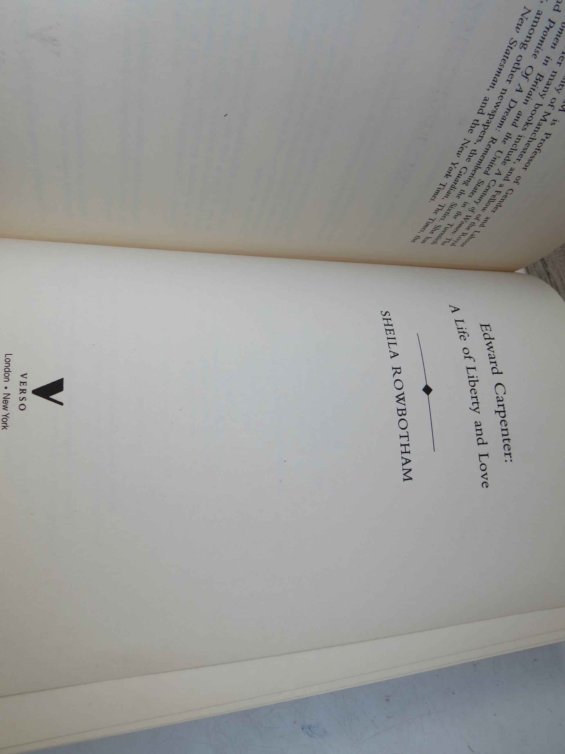 Edward Carpenter: A Life of Liberty and Love BY Sheila Rowbotham 2009, book image 3