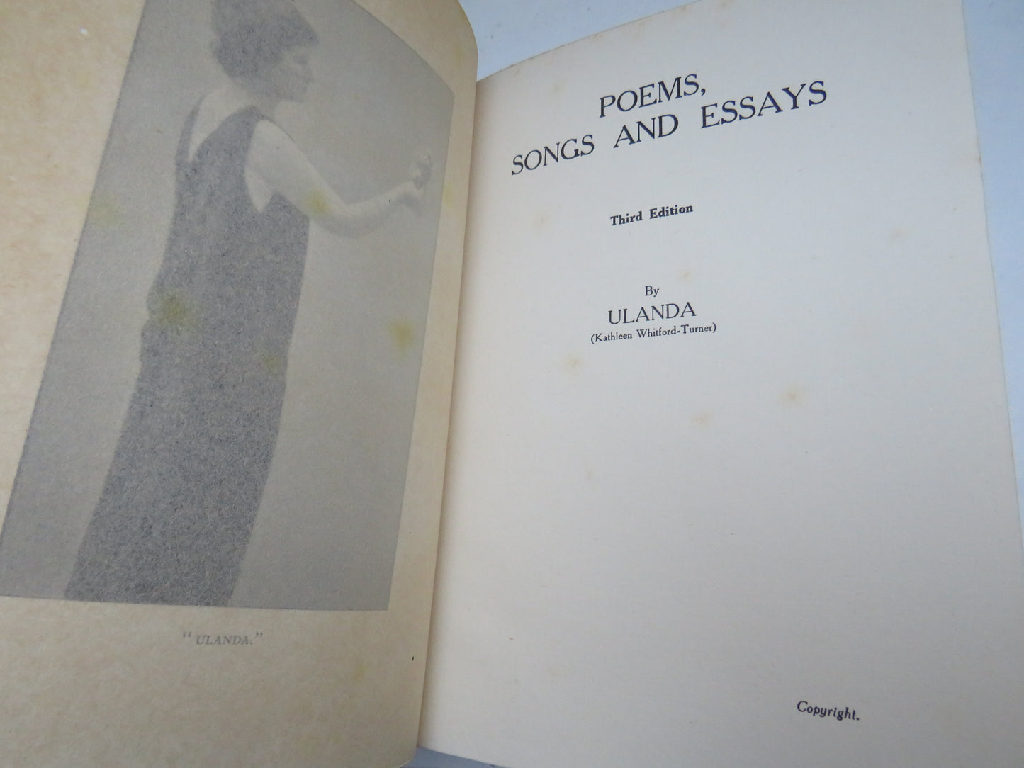 Poems, Songs and Essays Third Edition By Ulanda