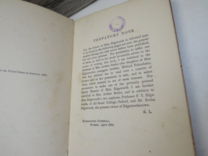 Maria Edgeworth By The Hon. Emily Lawless 1904 "English Men of Letters"