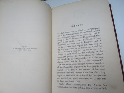 A Digest of Facts Relating To The Treatment and Utilization of Sewage By W. H. Corfield 1871