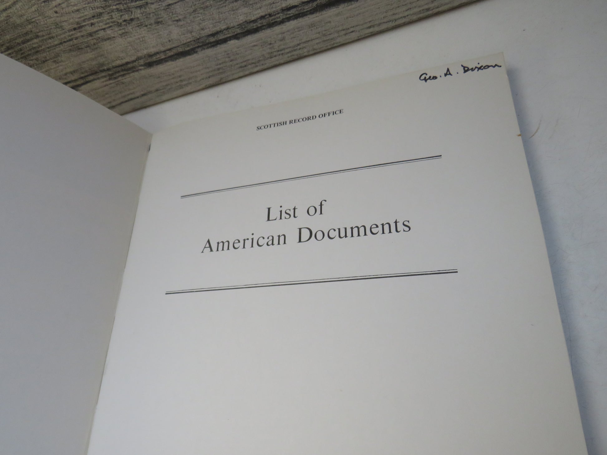 List of American Documents Scottish Record Office 1976, book image 3
