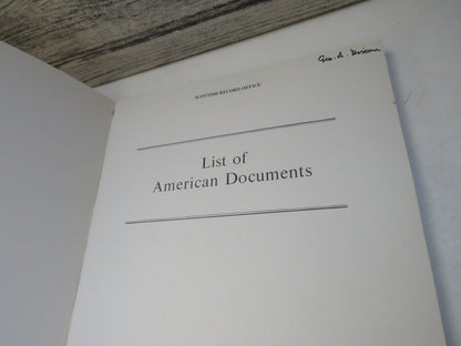 List of American Documents Scottish Record Office 1976 book image 3