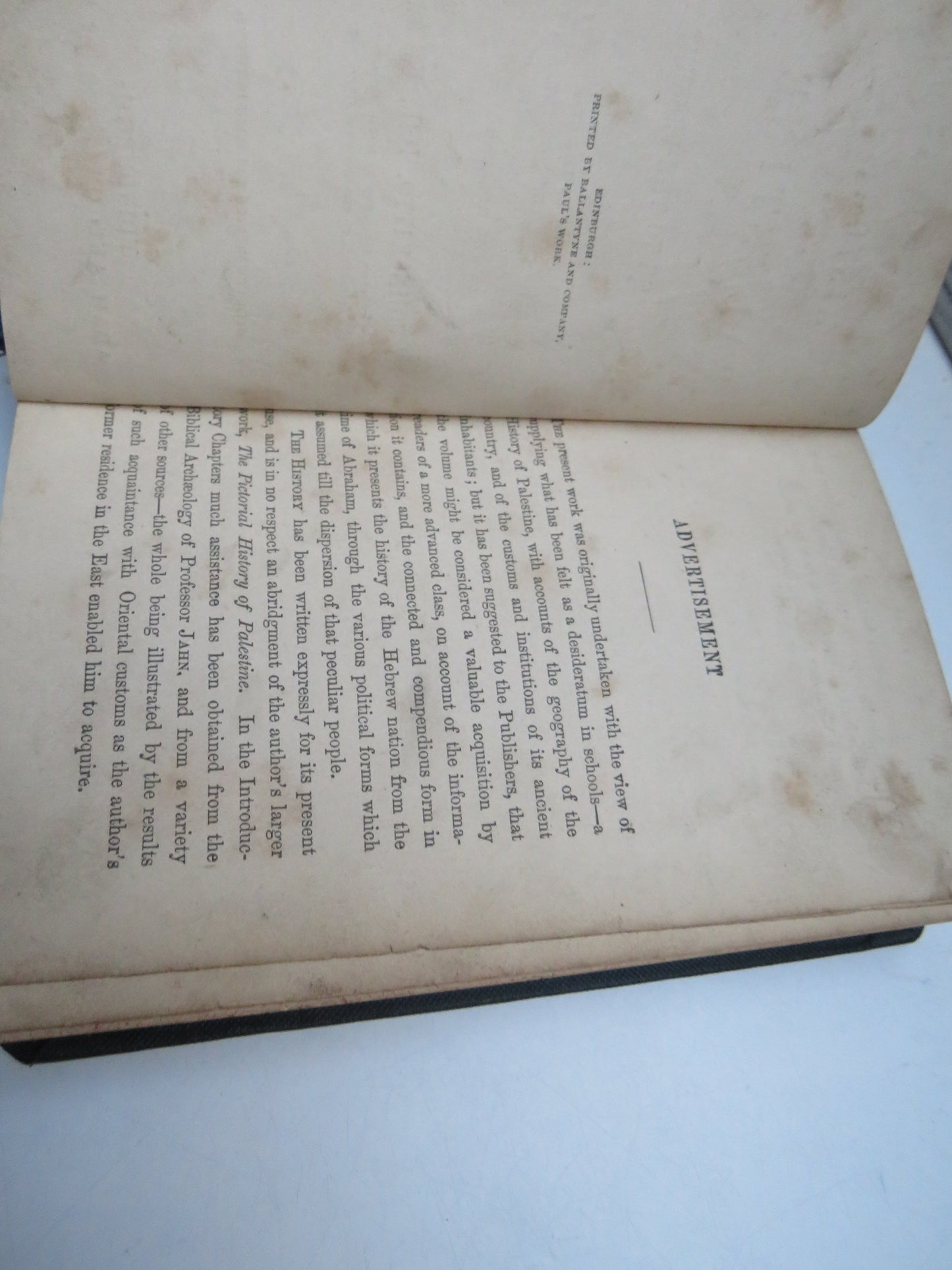 The History of Palestine From The Patriarchal Age To The Present Time By John Kitto 1851