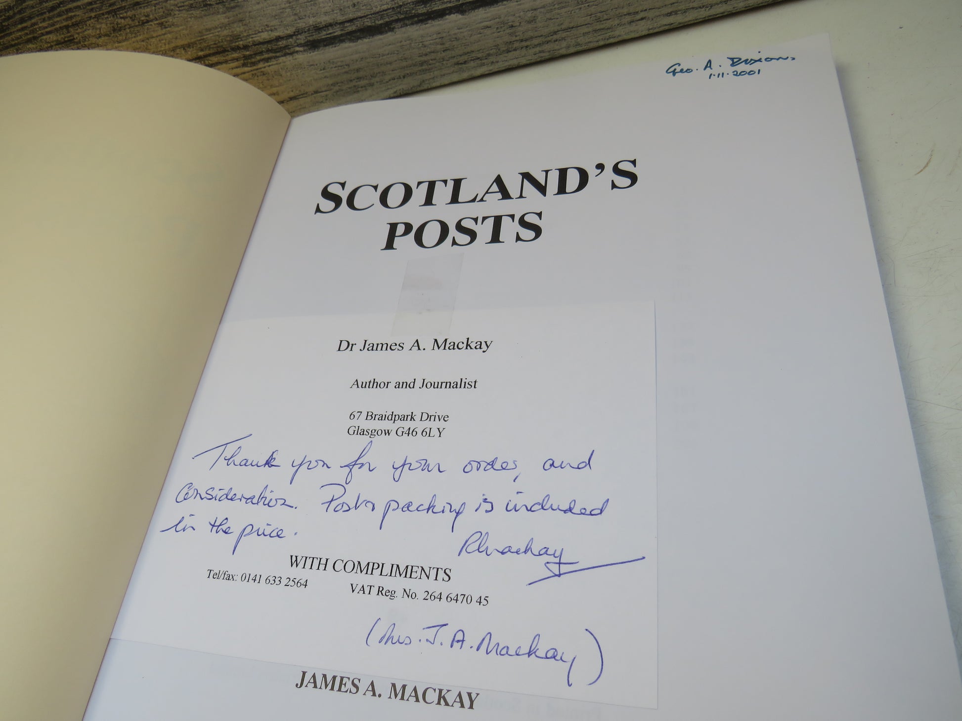 Scotland's Posts By James A. Mackay 2000, book image 3