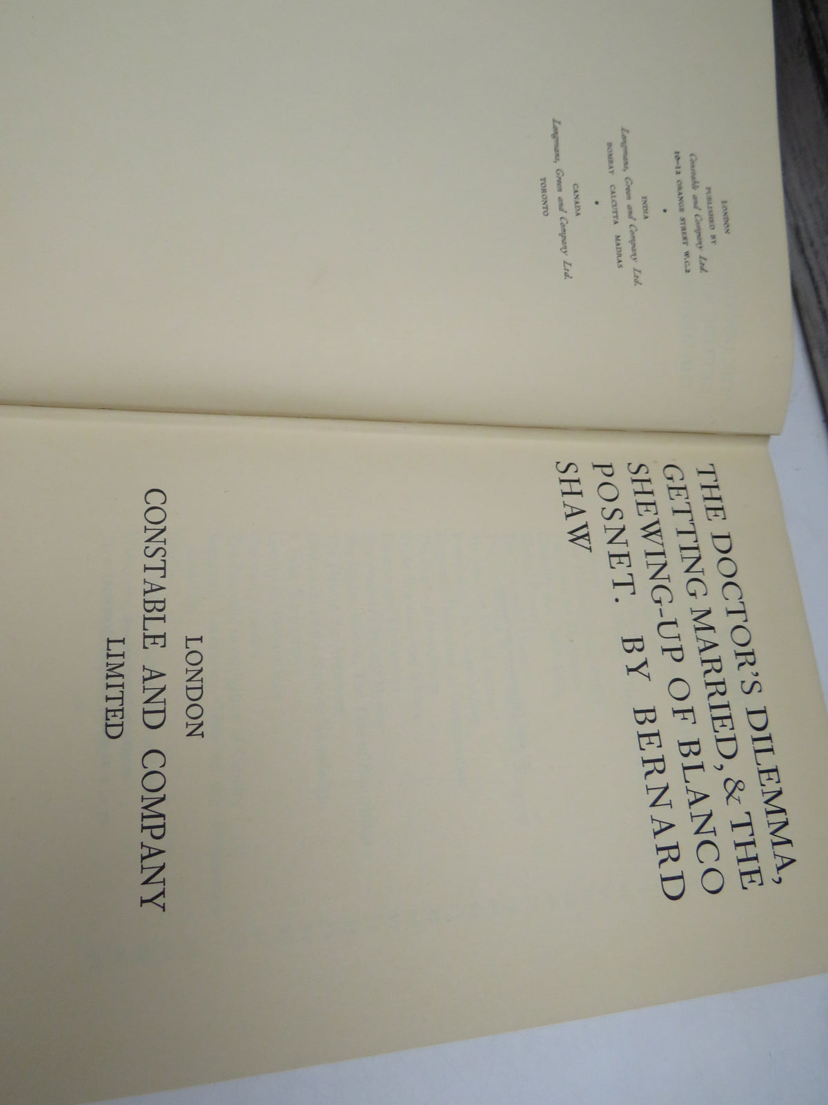 The Doctor's Dilemma, Getting Married, & The Shewing-Up Of Blanco Posnet By Bernard Shaw 1947 book image 3
