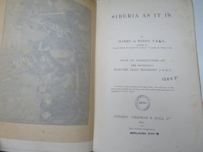 Siberia As It Is By Harry De Windt 1892