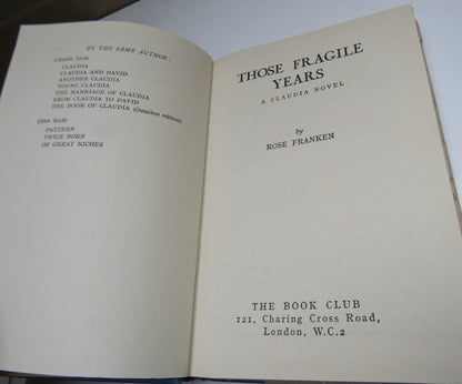Those Fragile Years A Claudia Novel By Rose Franken book image 4