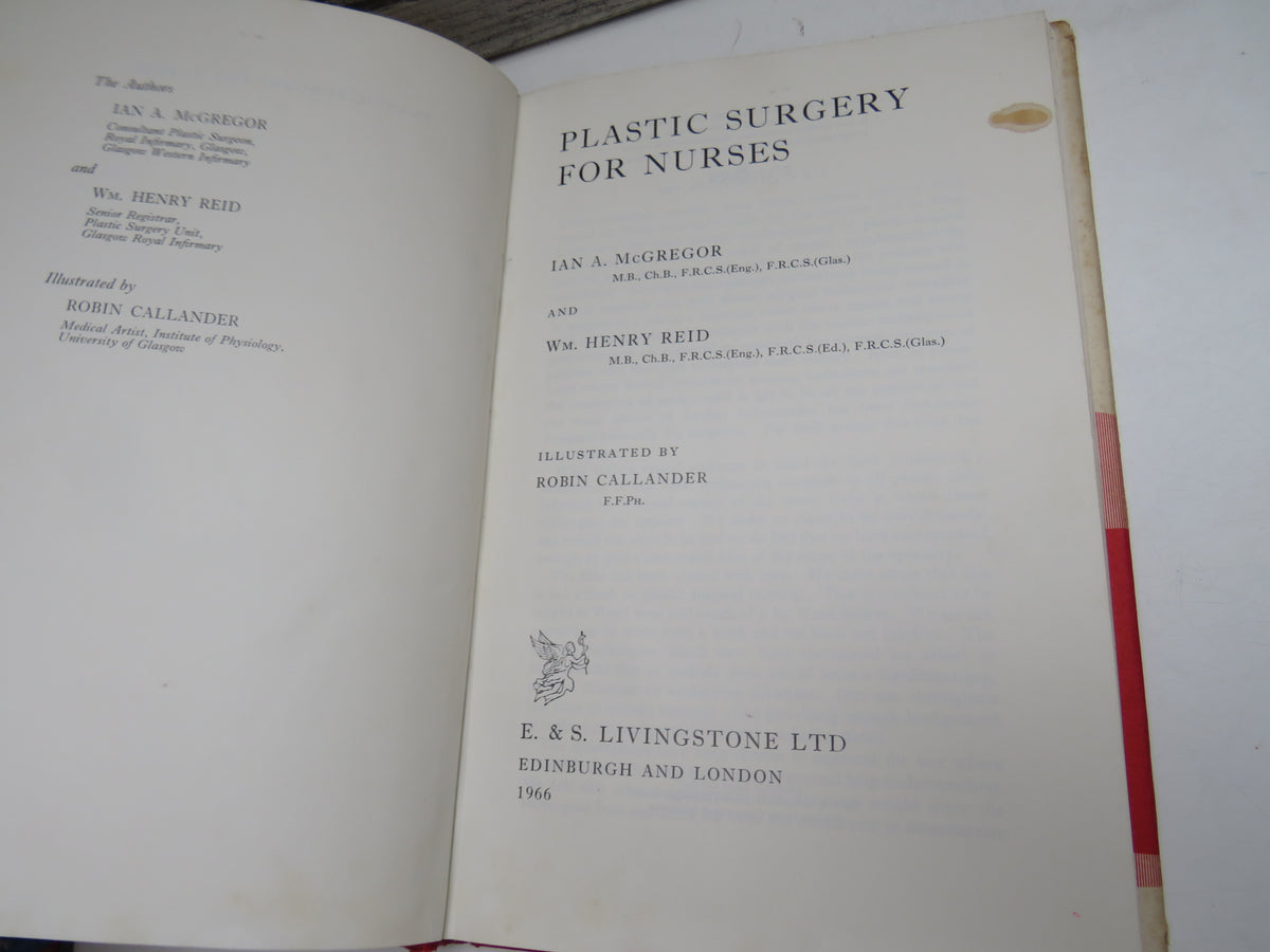 Plastic Surgery For Nurses By Ian A. McGregor and Wm. Henry Reid 1966 Author signed book image 4