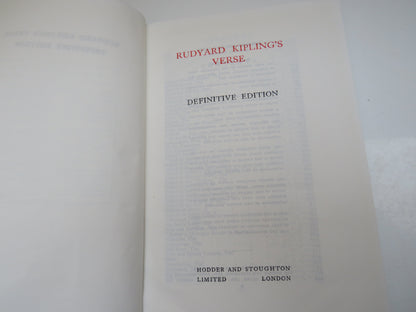 Rudyard Kipling's Verse Definitive Edition 1958 book image 4
