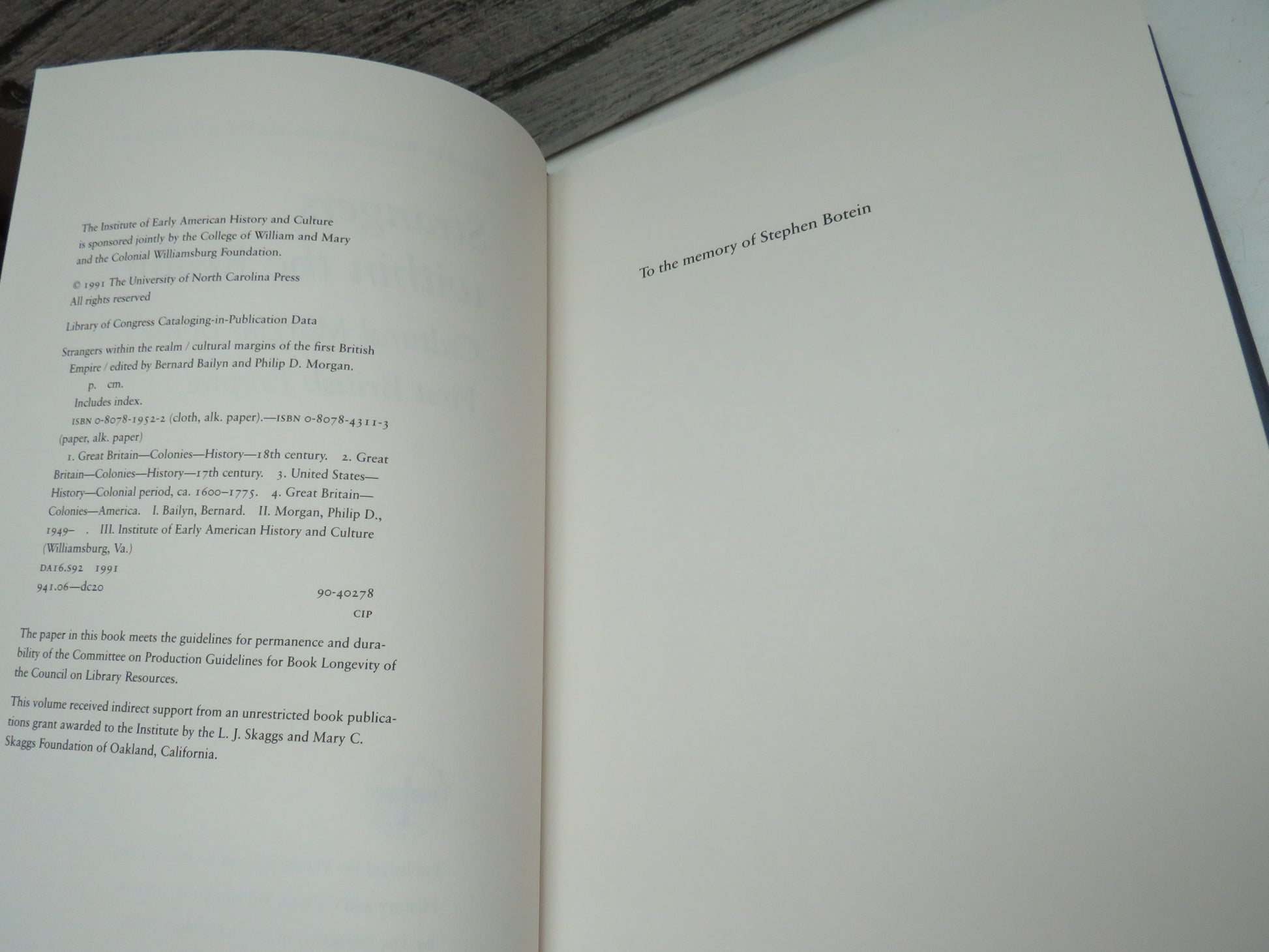 Strangers Within The Realm Cultural Margins of the First British Empire Edited By Bernard Bailyn and Philip D. Morgan 1991, book image 5