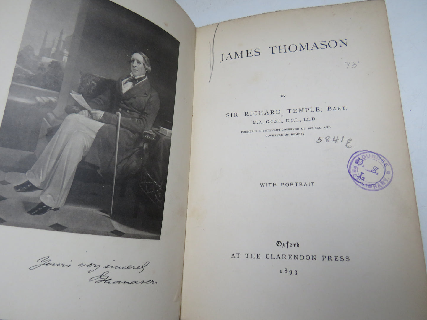 James Thomason By Sir Richard Temple 1893