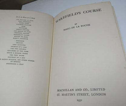 Wakefield's Course By Mazo De La Roche 1952 book image 4