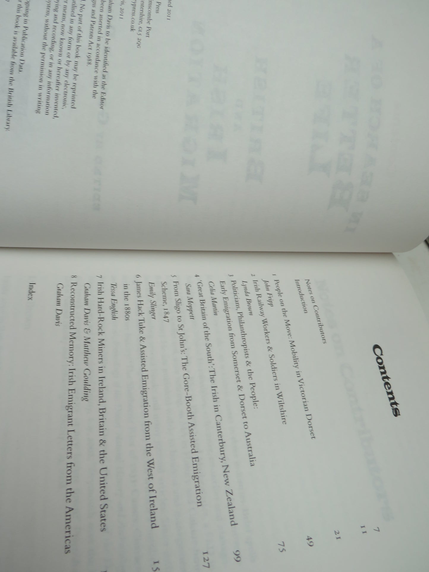 In Search of a Better Life British and Irish Migration Edited By Graham Davis 2011, book image 5