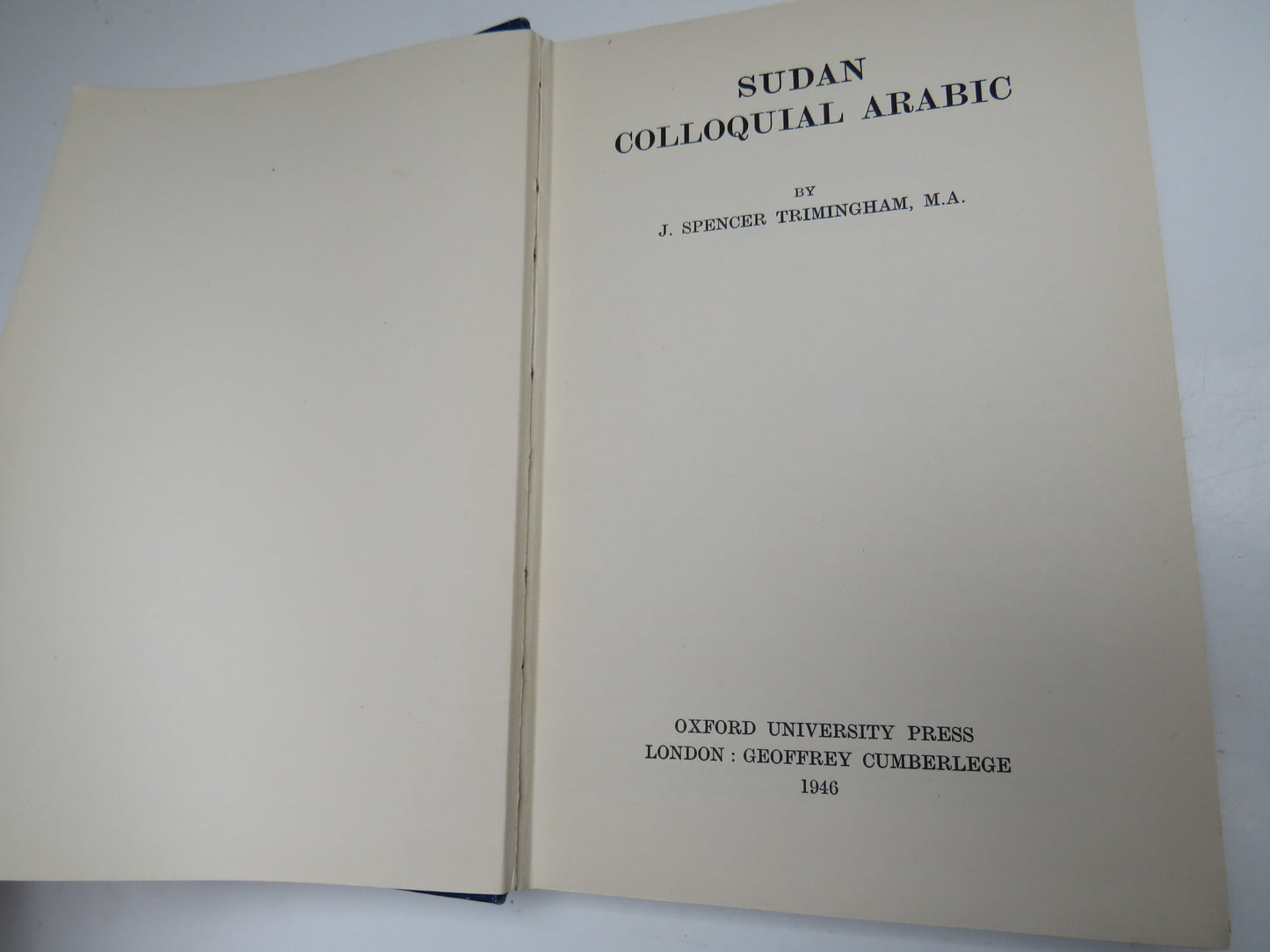 Sudan Colloquial Arabic By J. Spencer Trimingham 1946