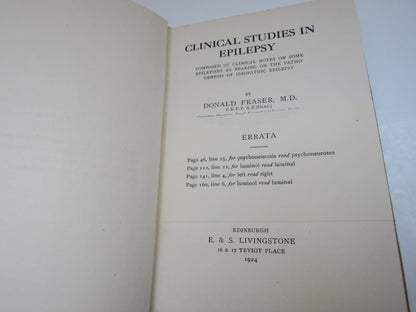 Clinical Studies In Epilepsy By Donald Fraser 1924 book image 4