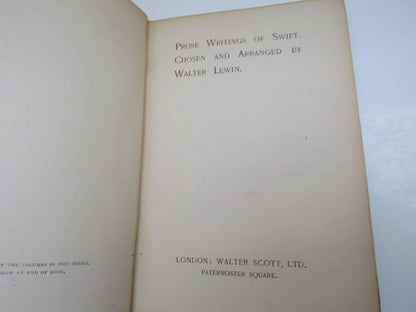 Prose Writings of Swift chosen and Arranged By Walter Lewin The Scott Library book image 3