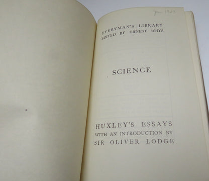 Man's Place In Nature and Other Essays By Thomas Henry Huxley 1933 book image 3