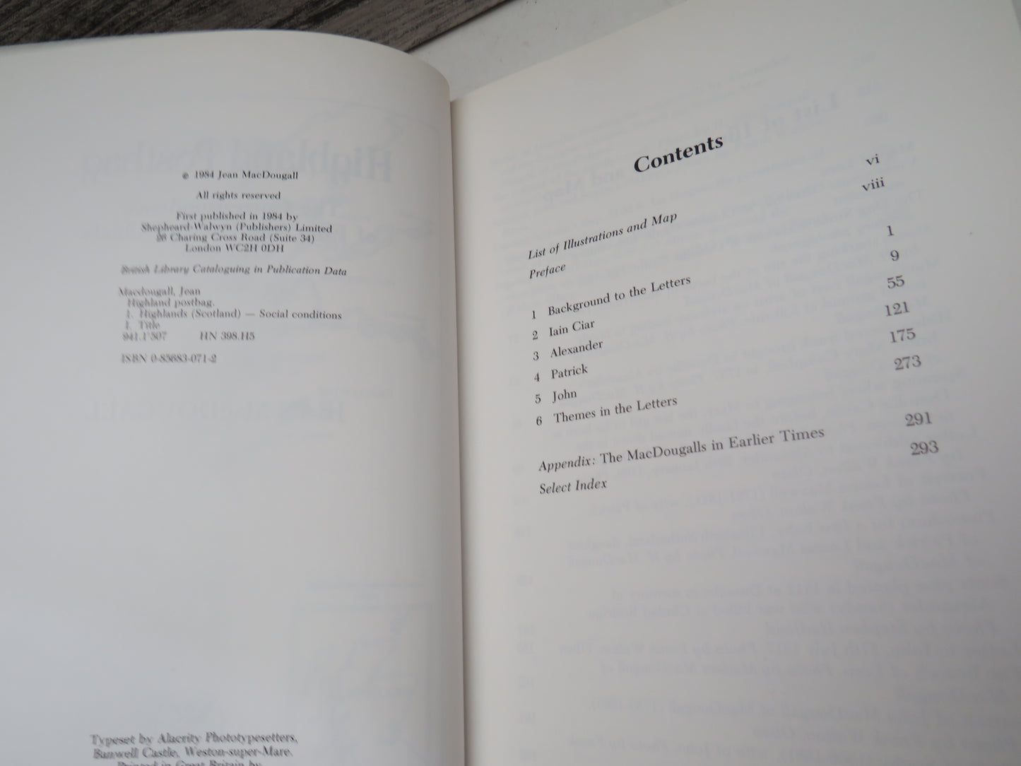 Highland Postbag The Correspondence of Four MacDougall Chiefs 1715-1865 By Jean MacDougall 1984