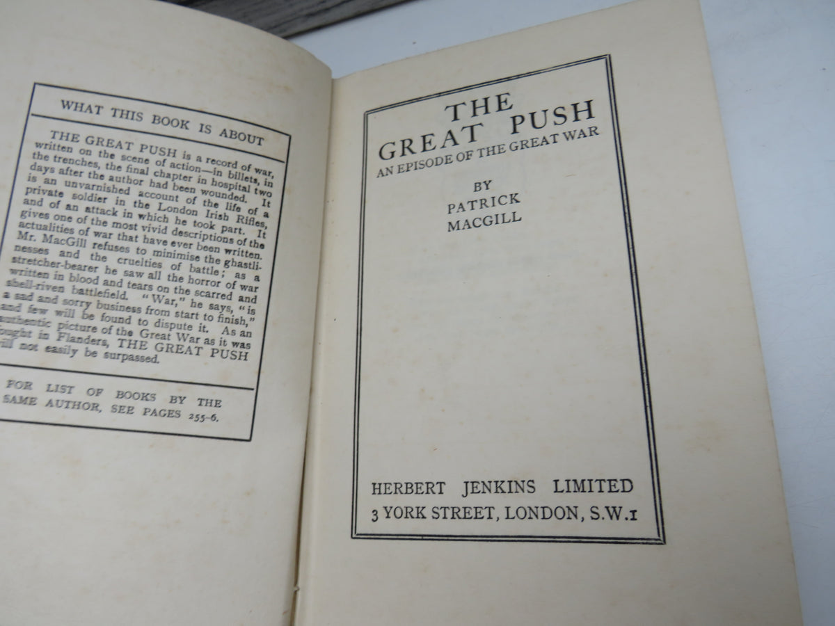 The Great Push An Episode of the Great War By Patrick MacGill