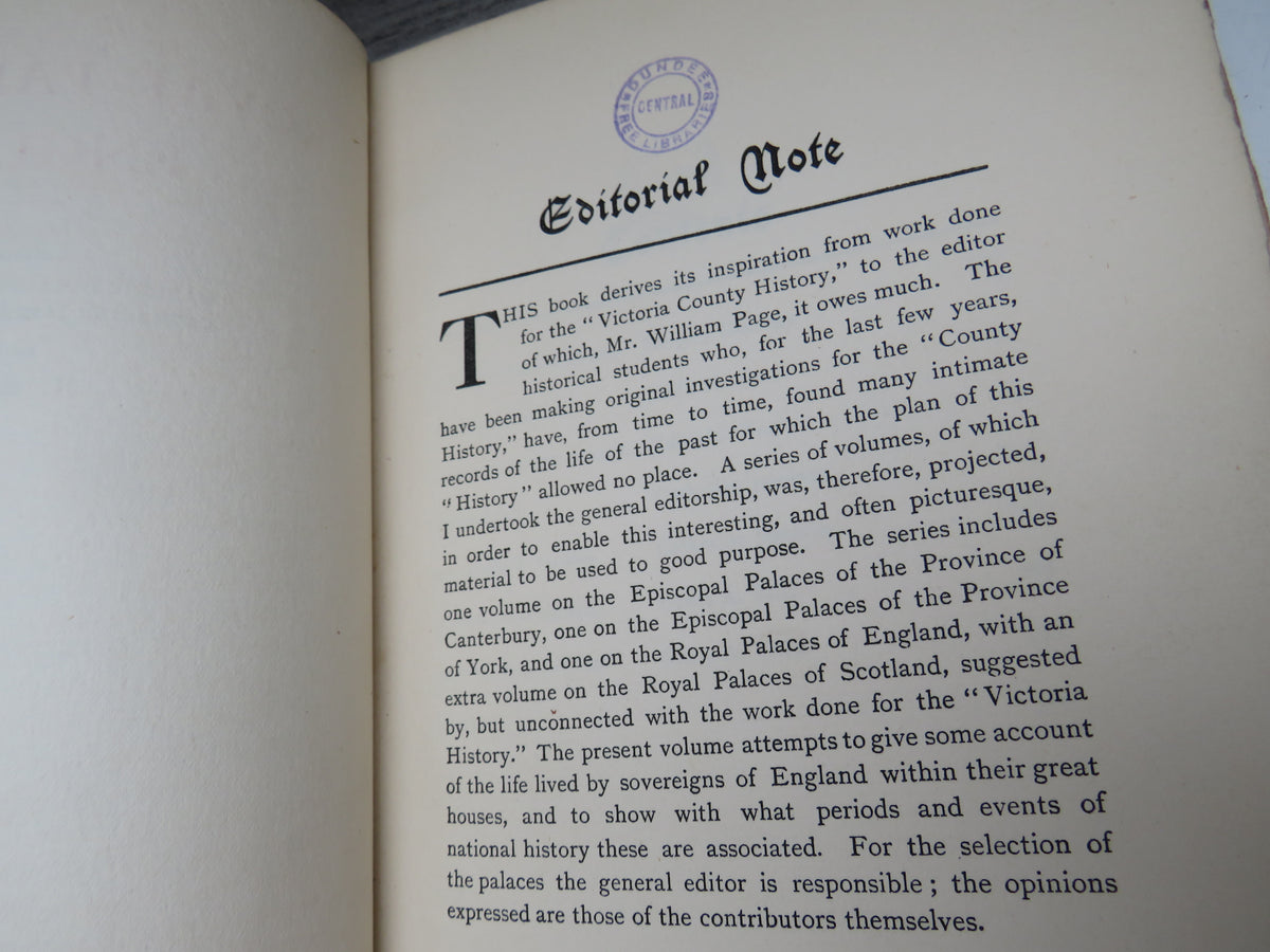 Royal Palaces of England Edited By R. S. Rait 1911