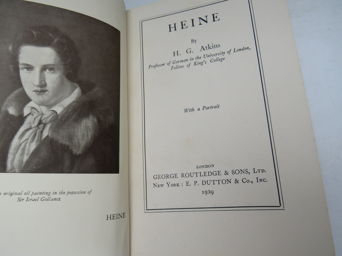 Heine By H.G. Atkins 1929