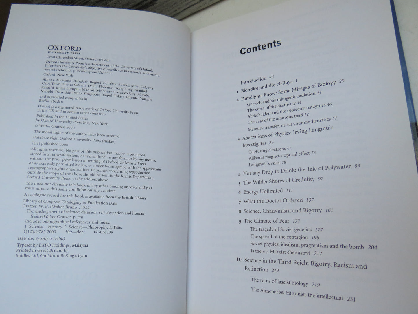 The Undergrowth of Science Delusion, Self-Deception and Human Frailty By Walter Gratzer 2000