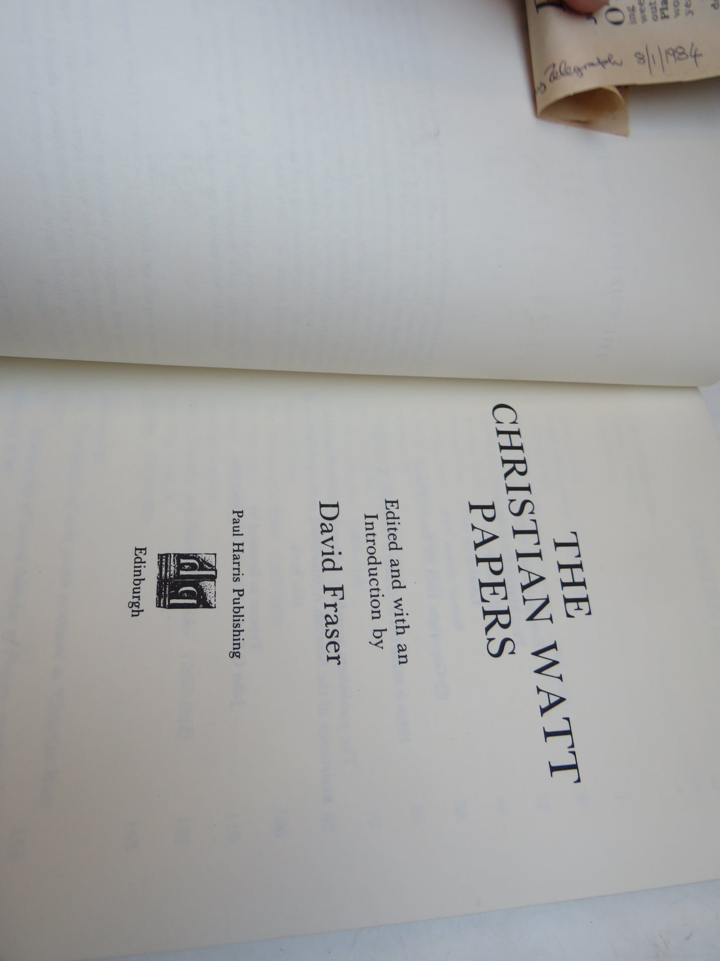 The Christian Watt Papers Edited and With An Introduction By David Fraser 1983