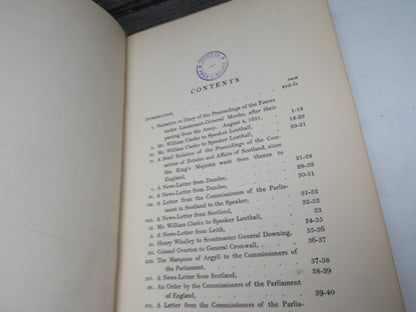 Scotland and the Commonwealth Letters and Papers Relating To The Military Government of Scotland From August 1651 to December 1653