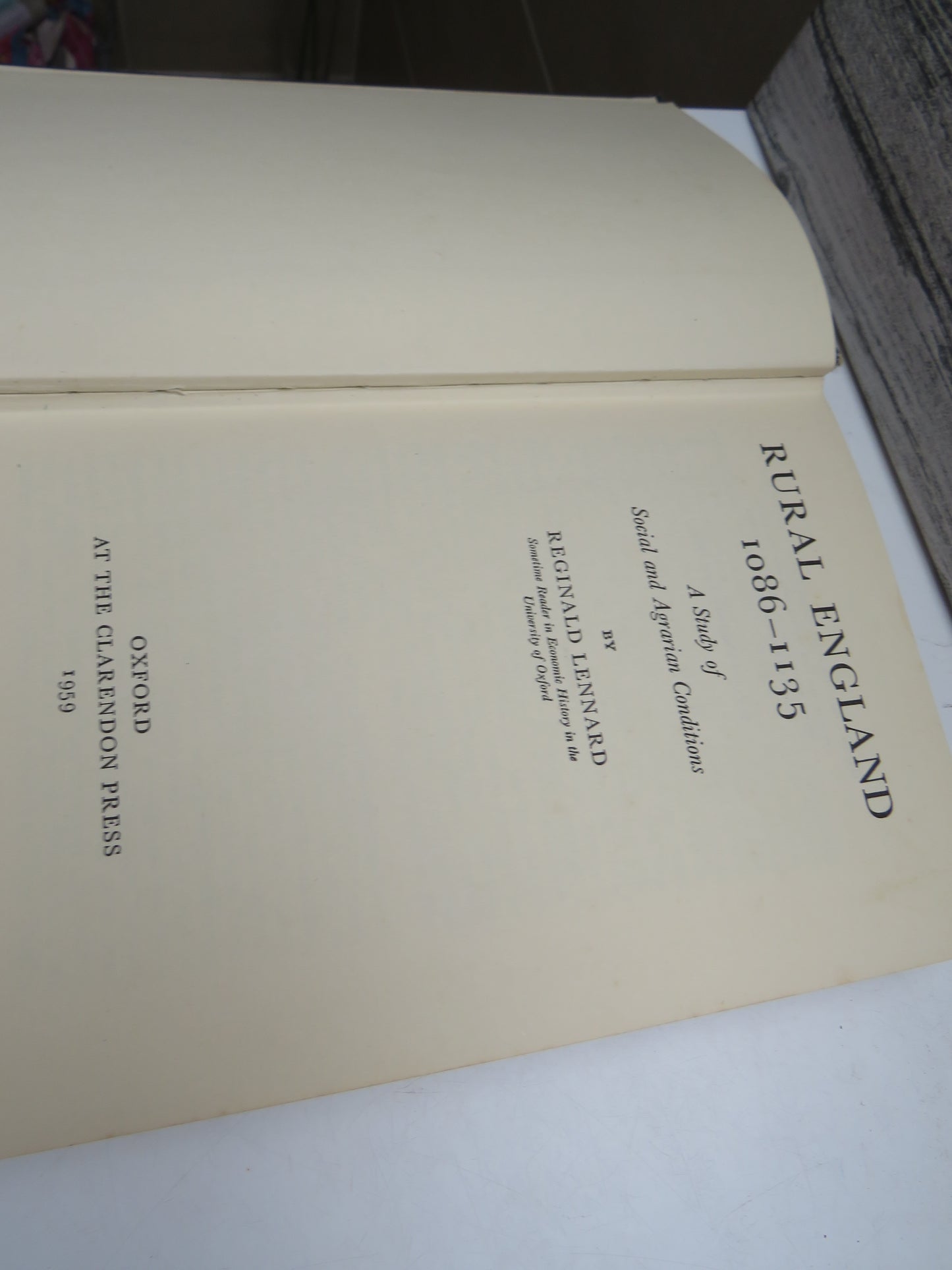Rural England 1086-1135 A Study of Social and Agrarian Conditions By Reginald Lennard 1959