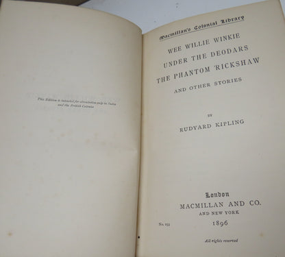 Wee Willie Winkie Under The Deodars The Phantom Rickshaw and Other Stories By Rudyard Kipling 1896 book image 4