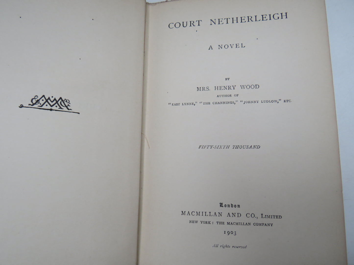 Court Netherleigh A Novel By Mrs . Henry Wood 1903