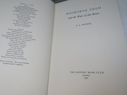 Bosworth Field and the War of the Roses By A. L. Rowse 1967 book image 4