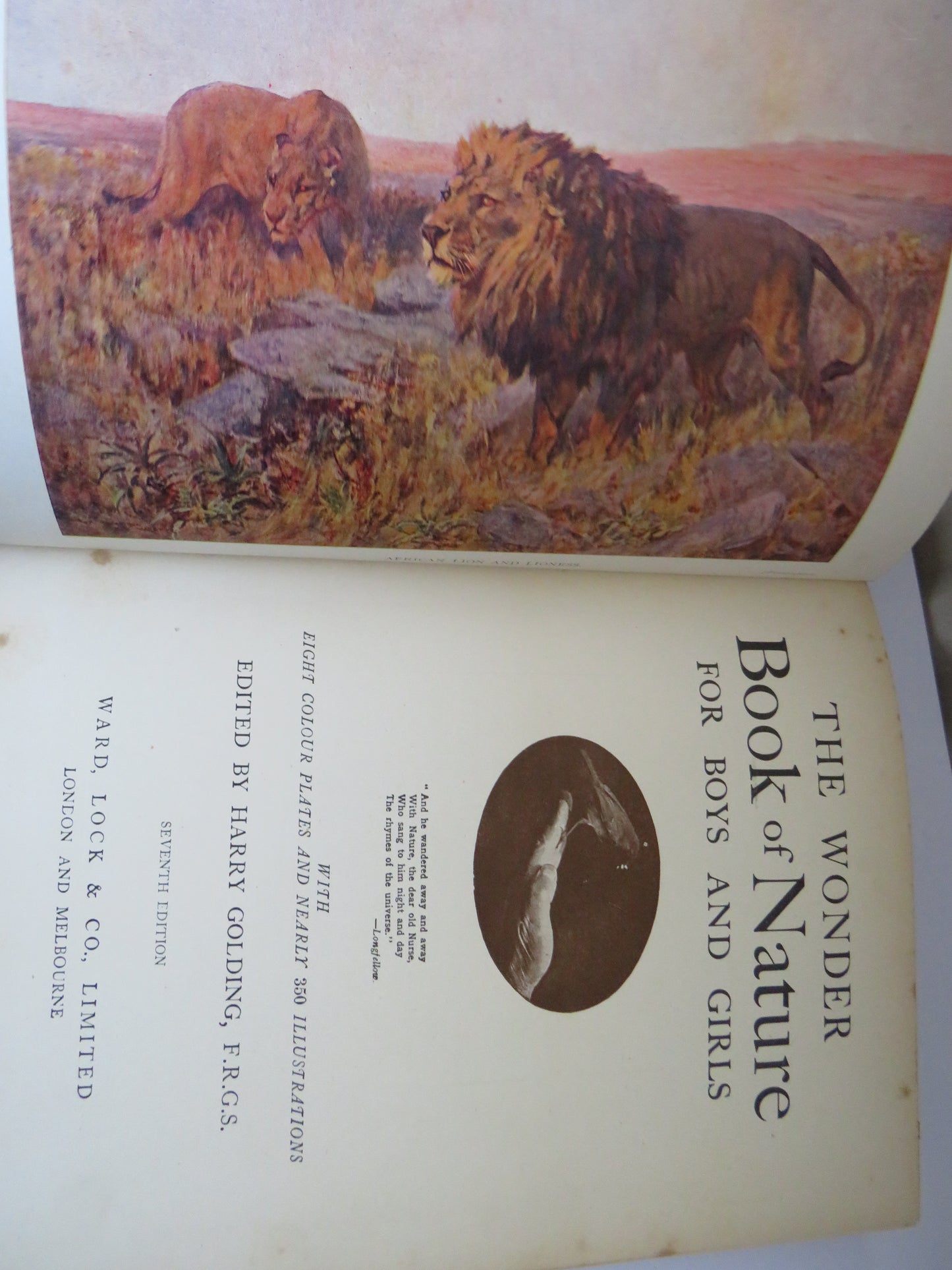 The Wonder Book of Nature For Boys and Girls With Eight Colour Plates and Nearly 350 Illustrations