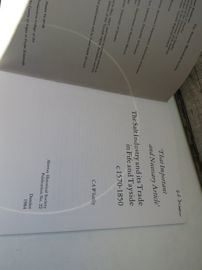 The Salt Industry and Its Trade In Fife and Tayside C1570-1850 By C A Whatley 1984 book image 3