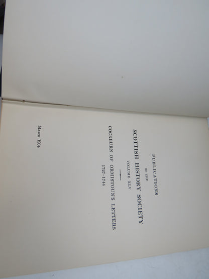 Letters of John Cockburn of Ormistoun To His Gardener 1727-1744 Edited With Introduction and Notes b book image 4