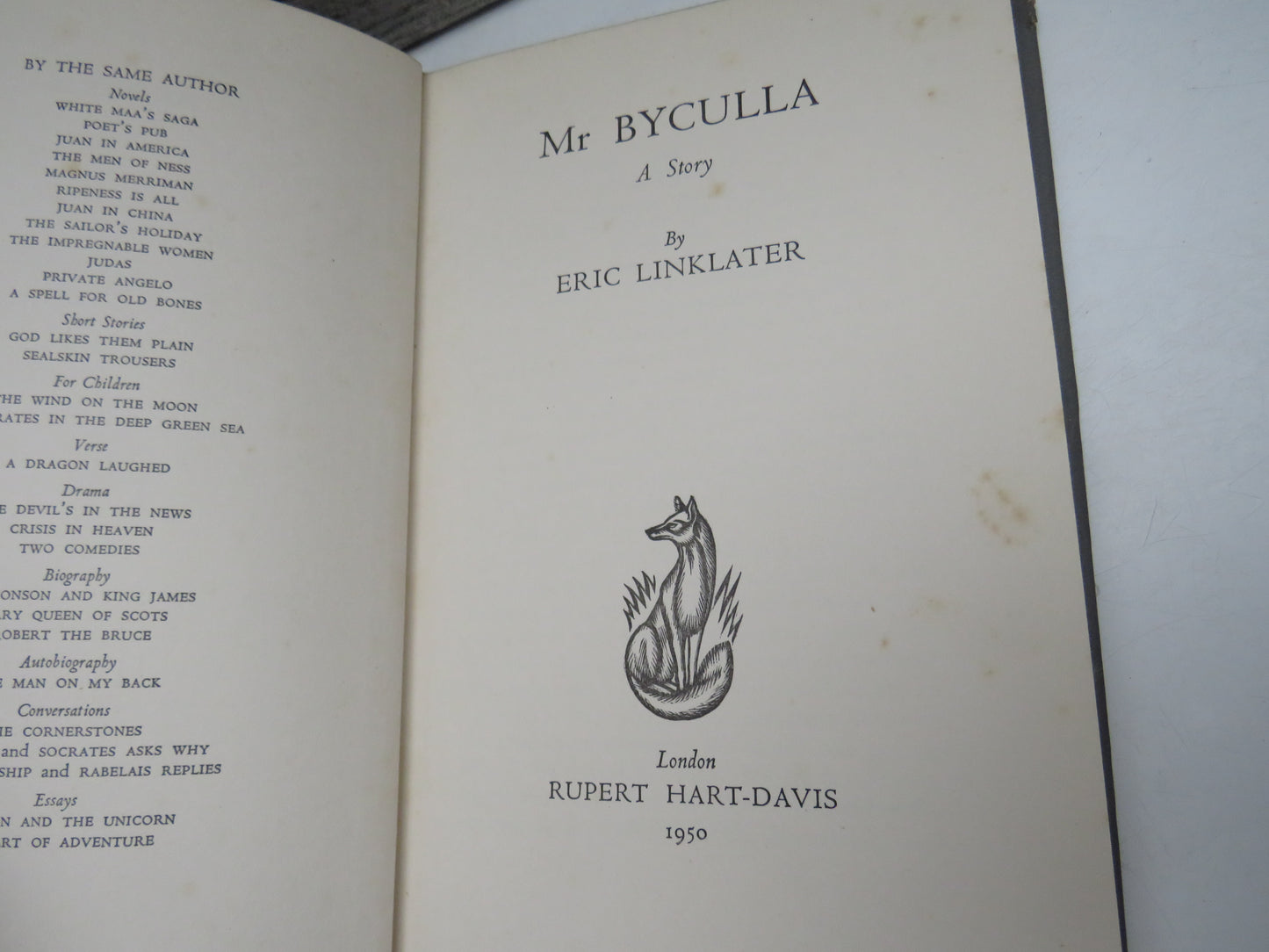 Mr Byculla A Story By Eric Linklater 1950