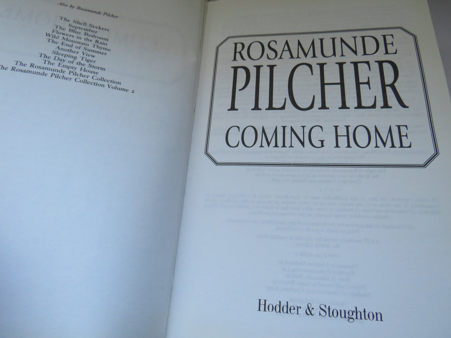 Coming Home By Rosamunde Pilcher 1988