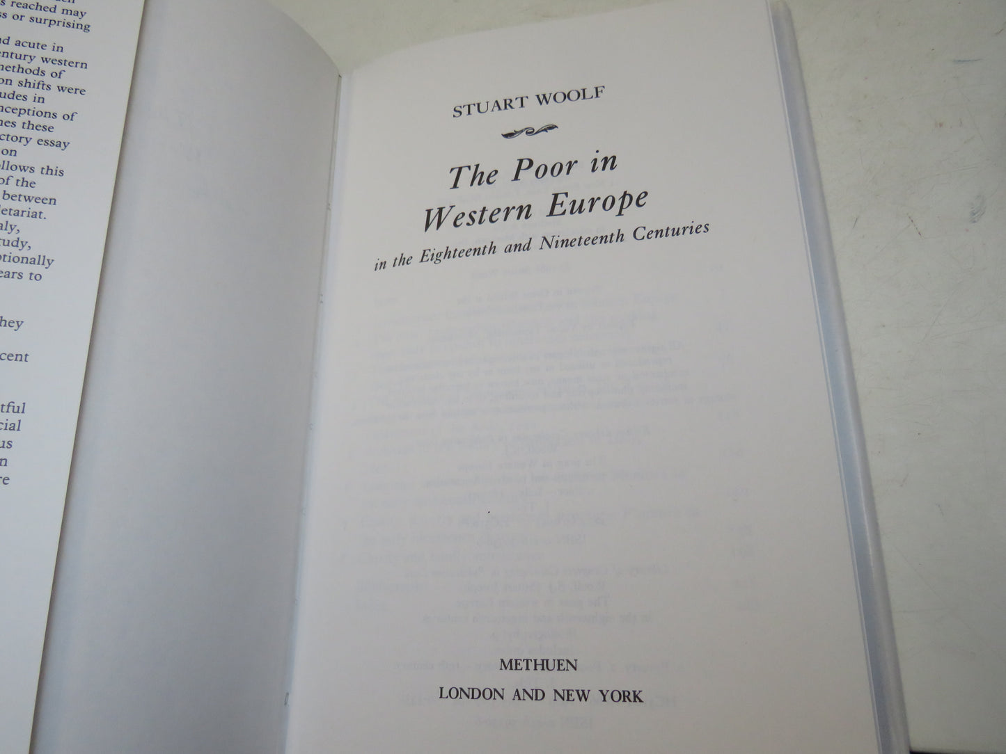 The Poor In Western Europe In The Eighteenth and Nineteenth Centuries By Stuart Woolf 1986