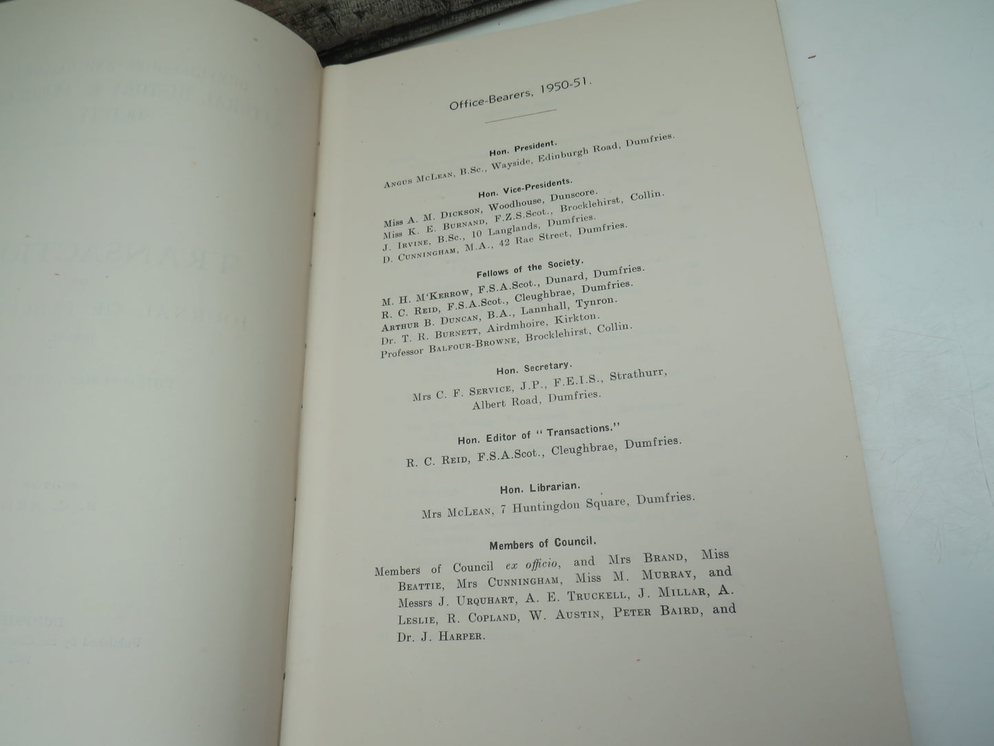Dumfriesshire and Galloway Natural History & Antiquarian Society Transactions and Journal of Proceedings 1950-51
