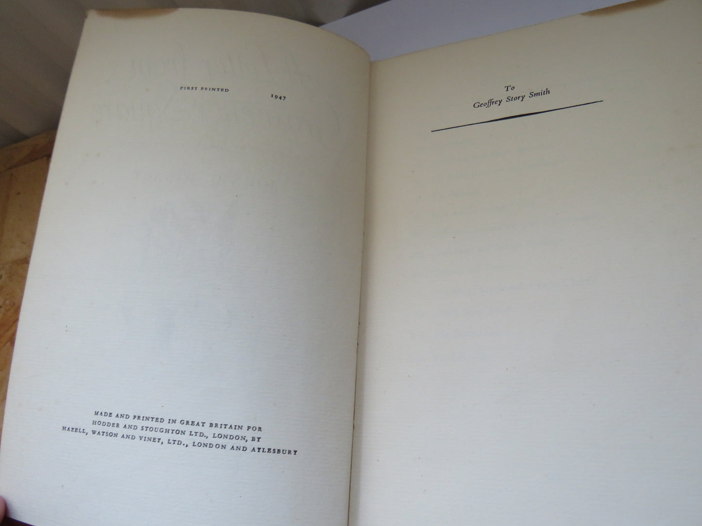 A Letter From Grosvenor Square An Account of a Stewardship By John G. Winant 1947