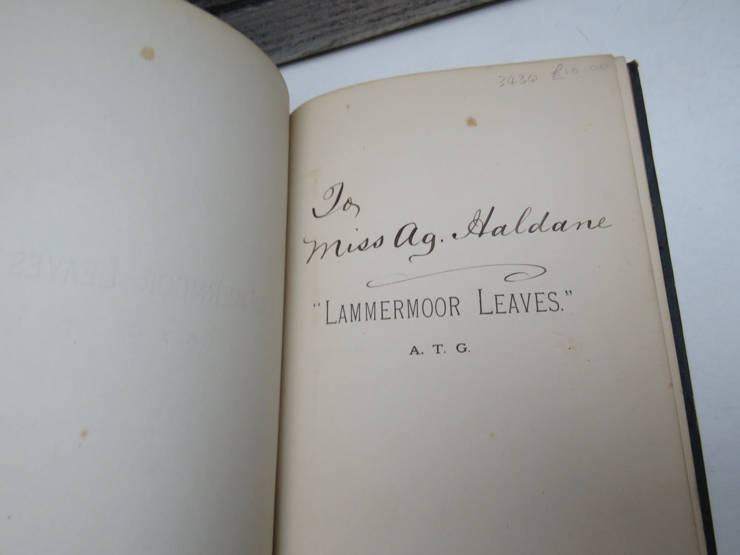 "Lammermoor Leaves" By A. T. G 1898