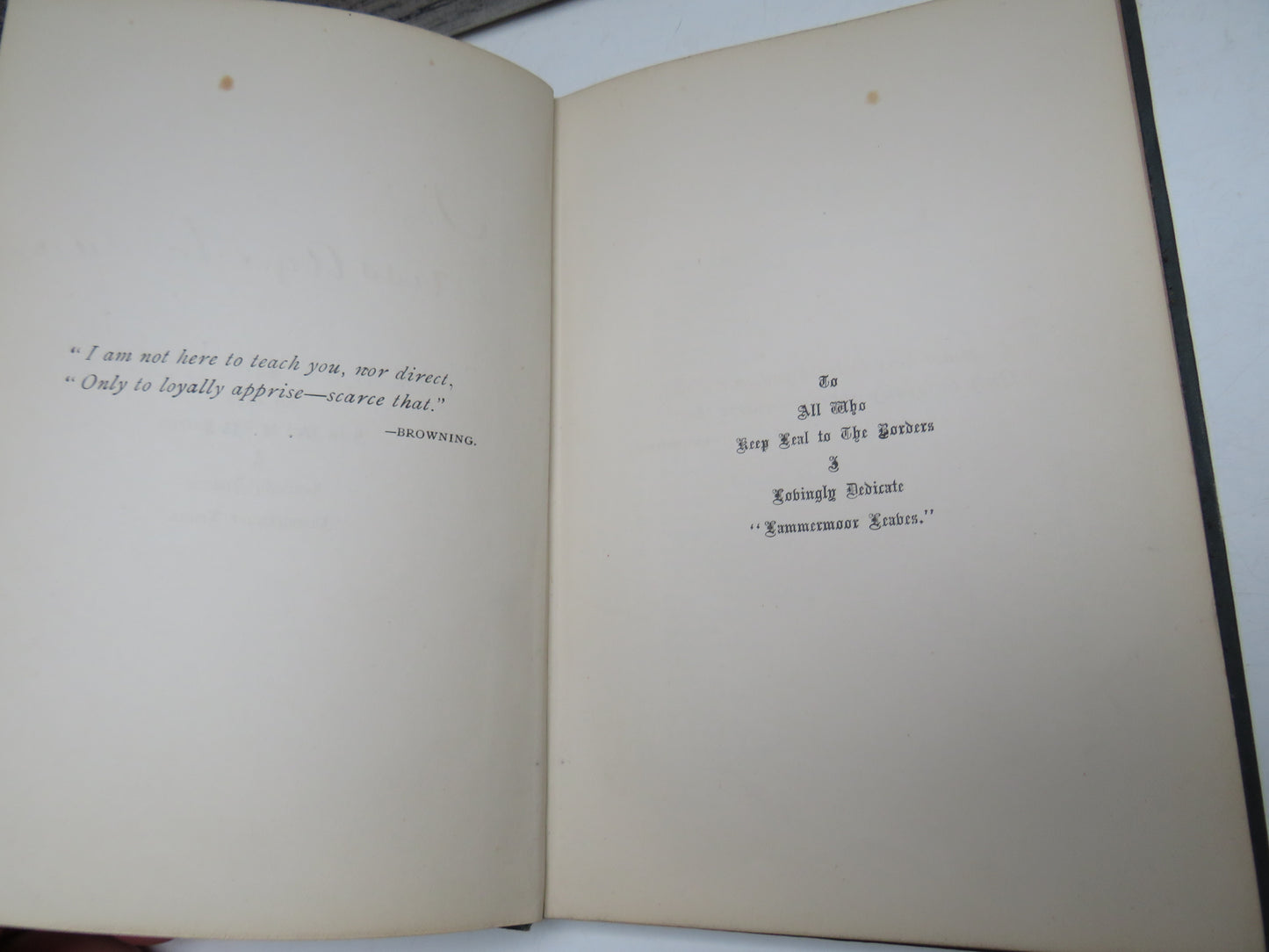 "Lammermoor Leaves" By A. T. G 1898