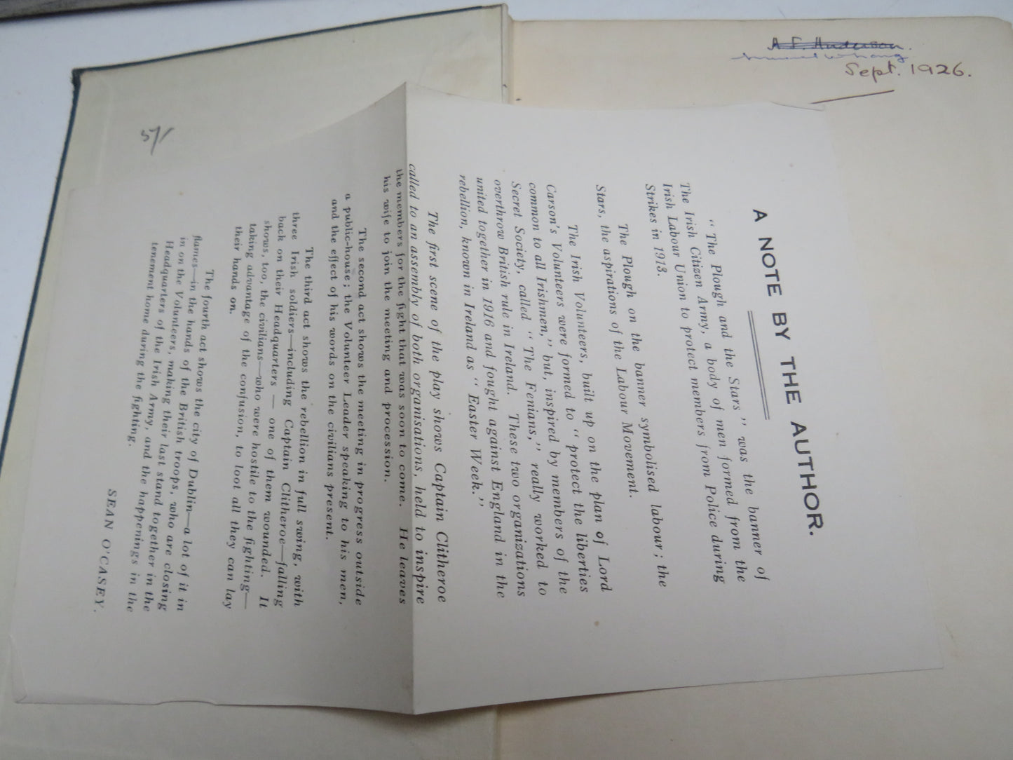 The Plough and The Stars A Tragedy In Four Acts By Sean O'Casey 1926