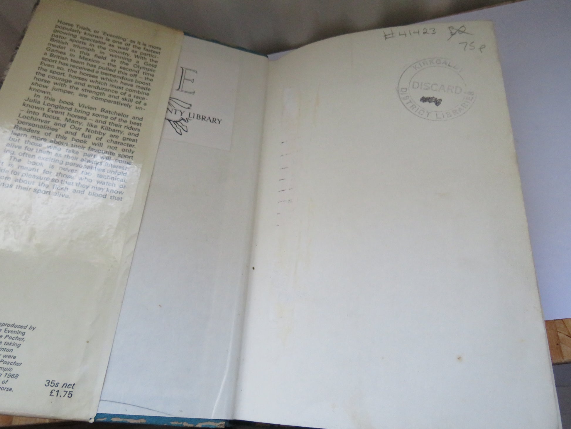 Vintage Book of 'horse trials horses by vivien batchelor julia longland 1970'