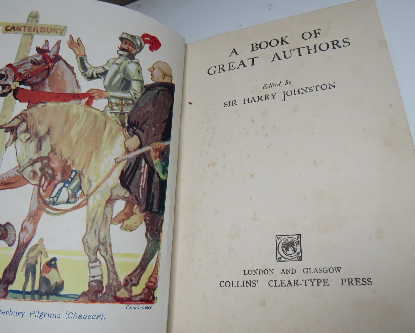 A Book of Great Authors Edited By Sir Harry Johnston