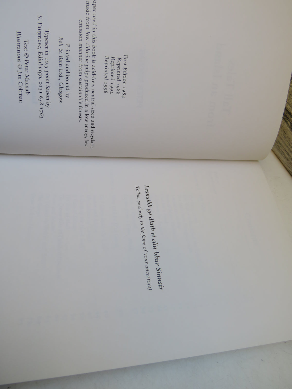 Tall Tales From An Island By Peter MacNab 1998