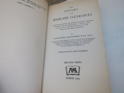 History of the Highland Clearances By Alexander Mackenzie 1979
