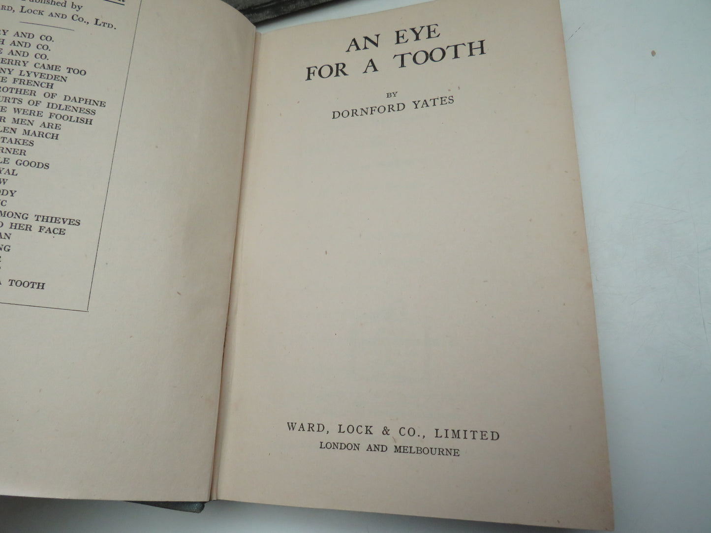 An Eye For A Tooth By Dornford Yates 1943
